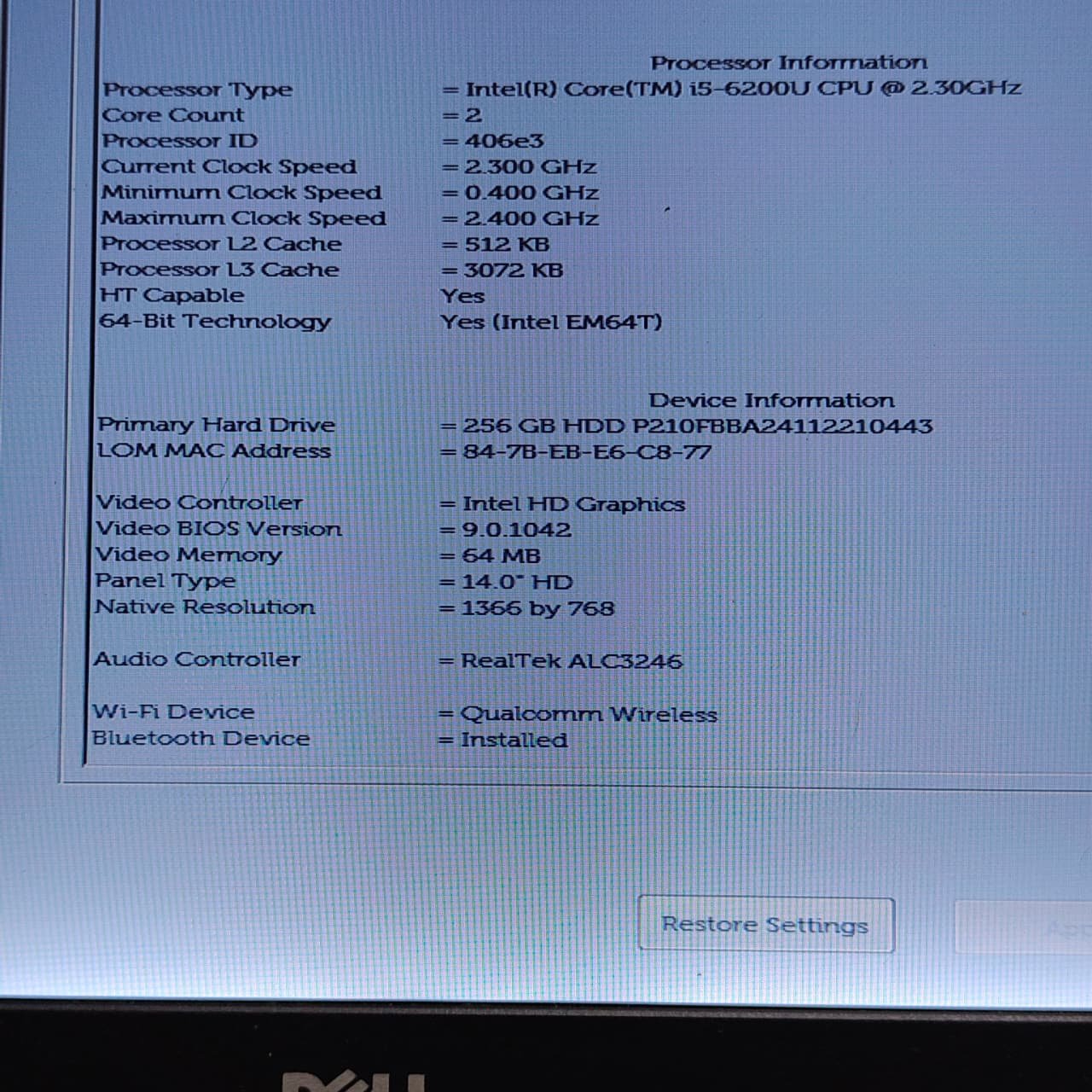 Notebook Dell 3470 i5 6th 256gb SSD 8gb Ram (Usado) - Imagem 4